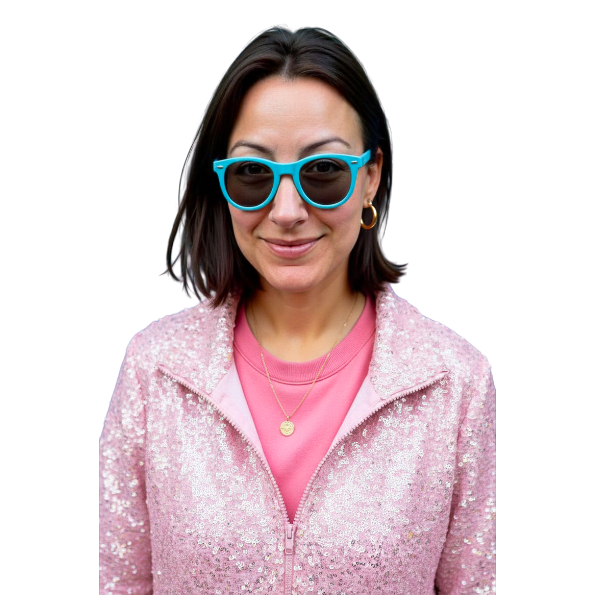 Vanessa Childers in colorful sunglasses